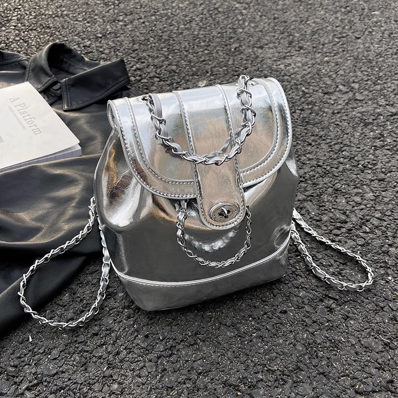 Dámsky batoh s retiazkovým popruhom, Chanel inšpirovaný bucket, z PU kože, 2025 nový dizajn, univerzálny štýl