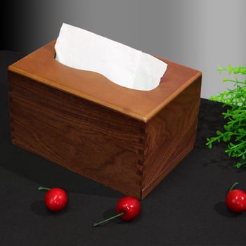 Drvena kutija za maramice od crnog oraha, za dnevni boravak, stol za kavu i spavaću sobu - kreativni višenamjenski stolni dodatak u kineskom stilu.