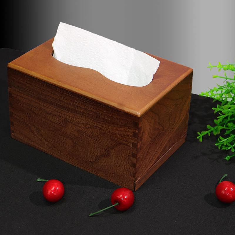 Drvena kutija za maramice od crnog oraha, za dnevni boravak, stol za kavu i spavaću sobu - kreativni višenamjenski stolni dodatak u kineskom stilu.