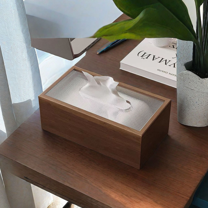 Drvena kutija za maramice za dnevni boravak i stol za kavu, minimalistički lagani luksuz stil, novi kineski stil, kućna upotreba