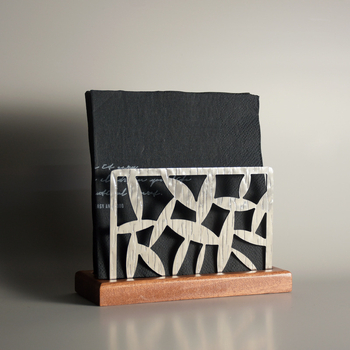 Nordijskog stila držač papirnatih ubrusa s kutijom za salvete – kvadratni oblik, masivno drvo i nehrđajući čelik, za dom i restoran