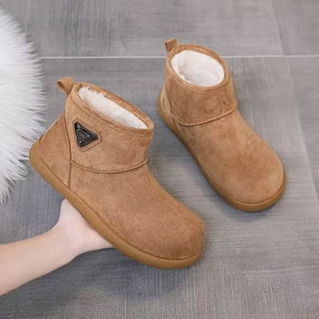 Pánske zimné topánky bez šnúr s hrubou podrážkou, nepremokavé, vlnená podšívka, inšpirované Birkenstock