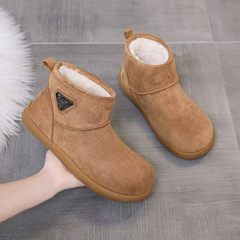 Pánske zimné topánky bez šnúr s hrubou podrážkou, nepremokavé, vlnená podšívka, inšpirované Birkenstock