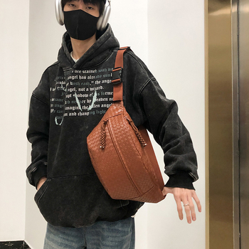 Vintage inspirirana PU tkanina torba oko struka za žene i muškarce, univerzalna crossbody torba