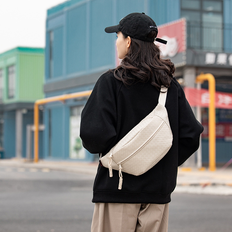 Vintage inspirirana PU tkanina torba oko struka za žene i muškarce, univerzalna crossbody torba