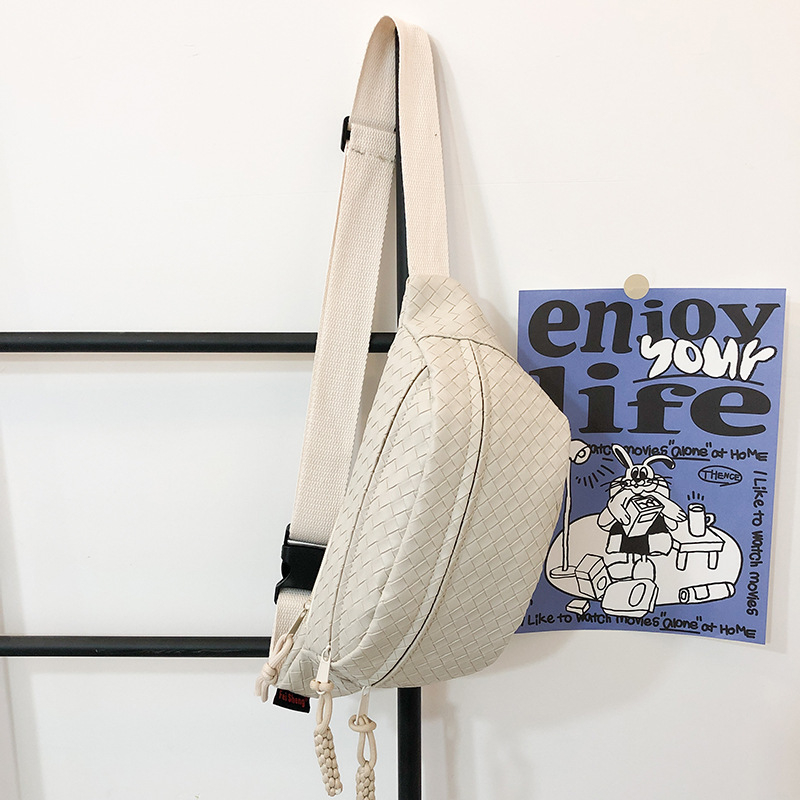 Vintage inspirirana PU tkanina torba oko struka za žene i muškarce, univerzalna crossbody torba