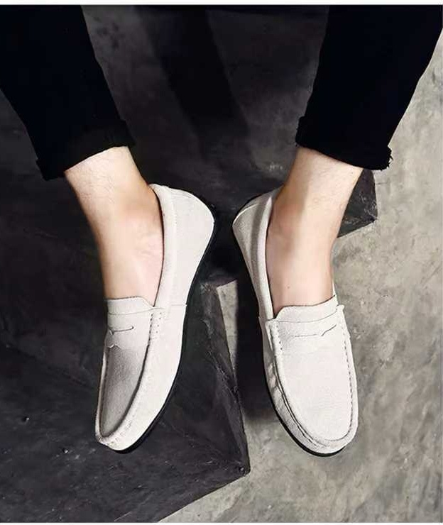 Nova muška kožna slip-on cipela, casual, četvrtastog vrha, veličine 40–48, ravna potplata, crvena