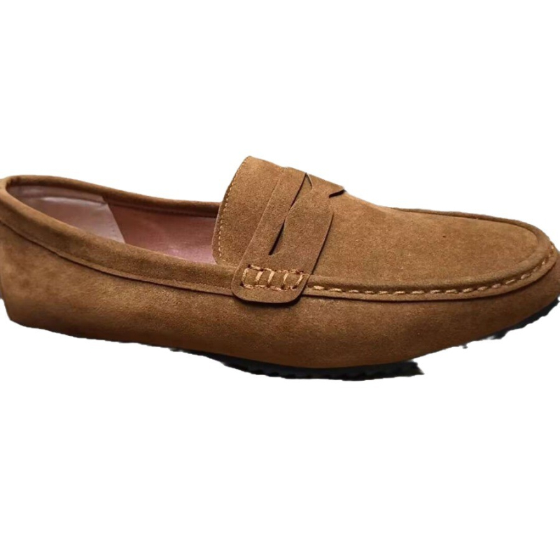 Nova muška kožna slip-on cipela, casual, četvrtastog vrha, veličine 40–48, ravna potplata, crvena