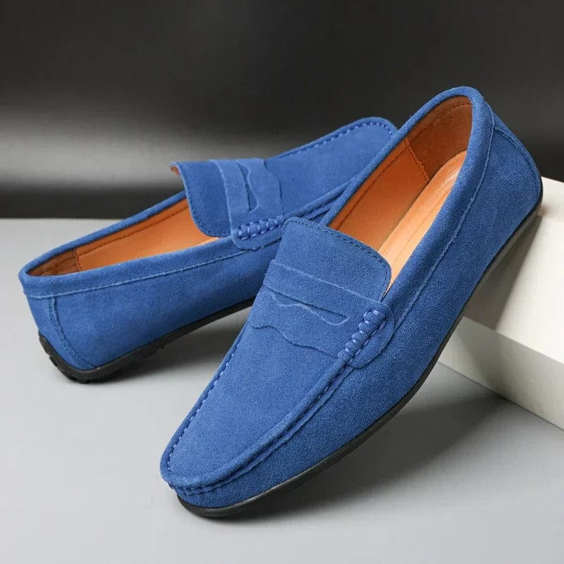 Nova muška kožna slip-on cipela, casual, četvrtastog vrha, veličine 40–48, ravna potplata, crvena