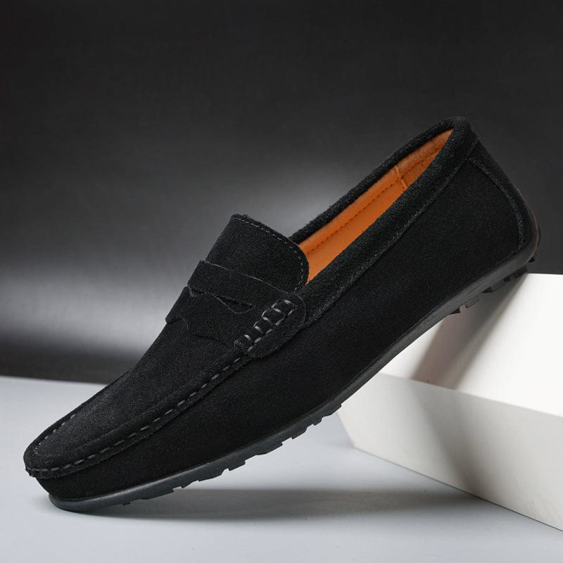 Nova muška kožna slip-on cipela, casual, četvrtastog vrha, veličine 40–48, ravna potplata, crvena