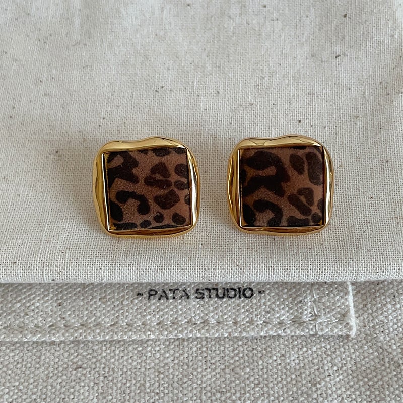 Ženski naušnice s leopardim uzorkom i flokiranim premazom, luksuzni retro stil, nišna moda, svestrani komad nakita