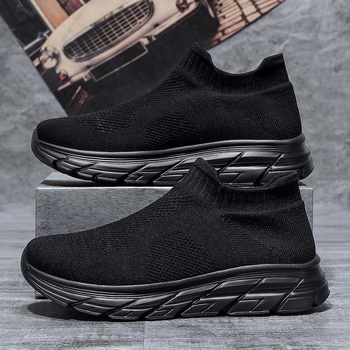 Αεριζόμενα παπούτσια slip-on με άνω μέρος από δίχτυ - unisex καθημερινά αθλητικά παπούτσια