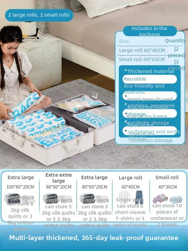 Storage Doctor Putni Roll-Up organizator za odjeću – prozirna kompresijska vrećica za prtljagu
