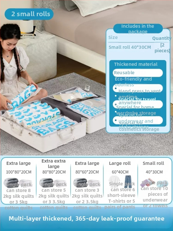 Storage Doctor Putni Roll-Up organizator za odjeću – prozirna kompresijska vrećica za prtljagu