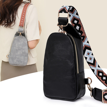 Ženska crossbody torba za pojas, moderna torba za prsa, PU, ljeto 2024