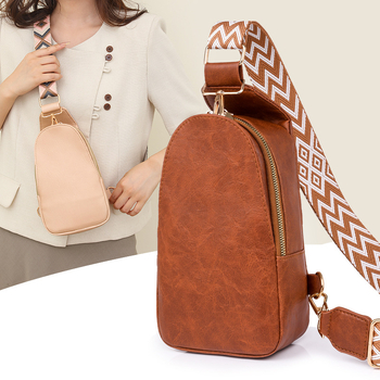 Ženska crossbody torba za pojas, moderna torba za prsa, PU, ljeto 2024