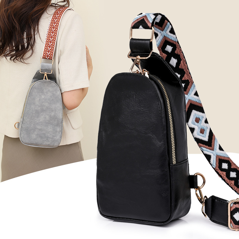 Ženska crossbody torba za pojas, moderna torba za prsa, PU, ljeto 2024