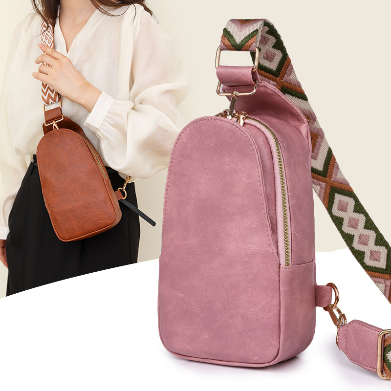 Ženska crossbody torba za pojas, moderna torba za prsa, PU, ljeto 2024