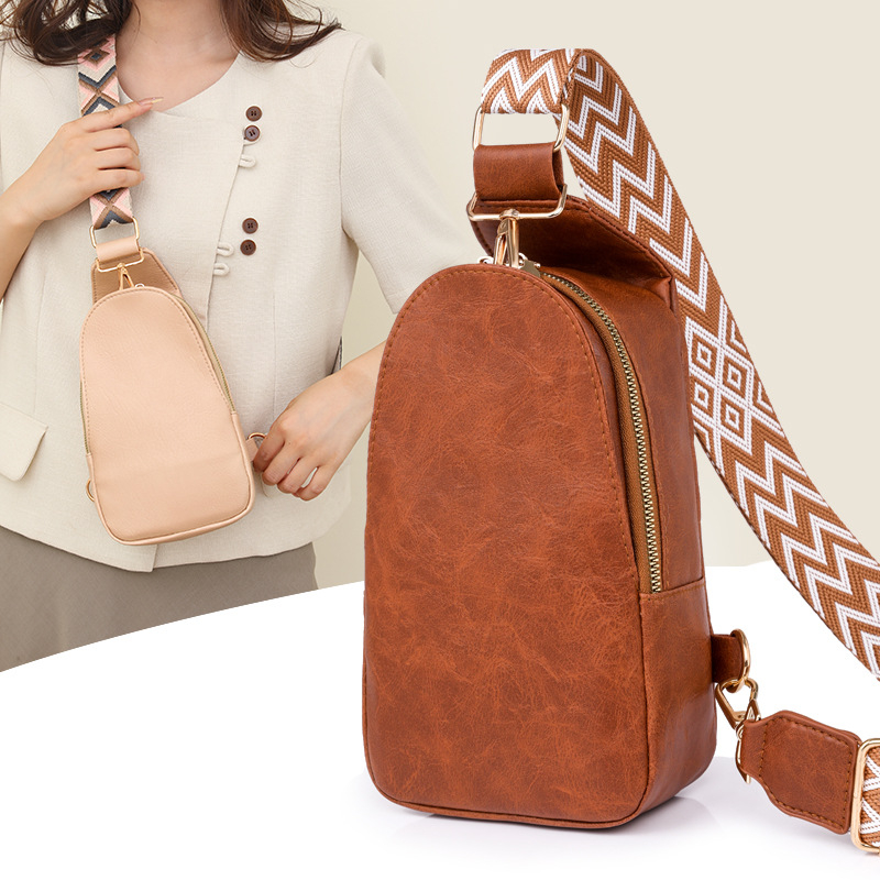 Ženska crossbody torba za pojas, moderna torba za prsa, PU, ljeto 2024