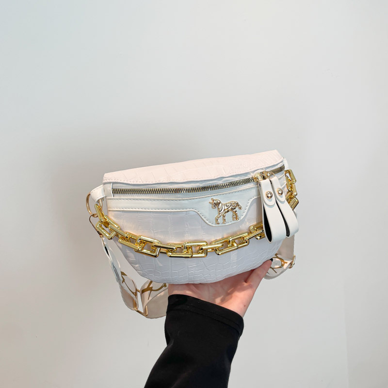 PU jednobojna crossbody torba za žene – višefunkcionalna torba za pojas/prsa/ramena, velik kapacitet, široka naramenica, lanac