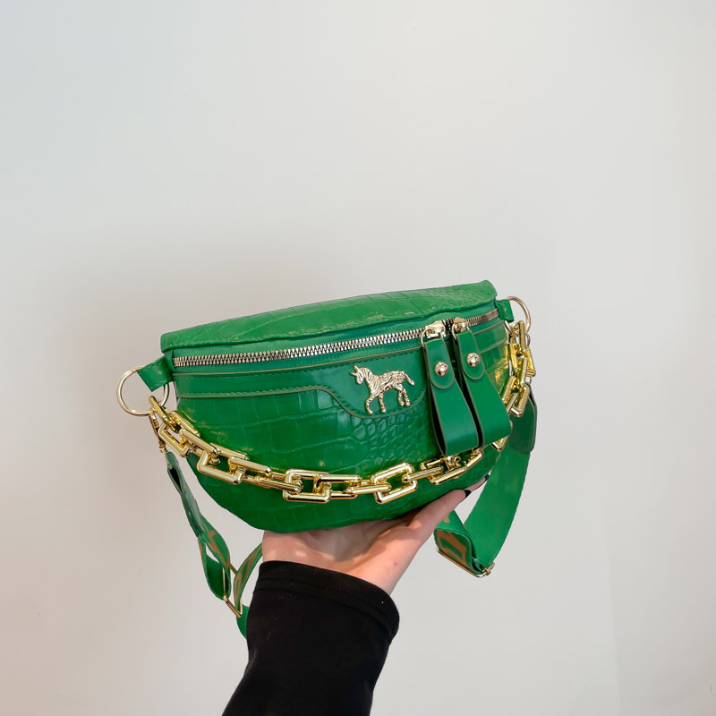 PU jednobojna crossbody torba za žene – višefunkcionalna torba za pojas/prsa/ramena, velik kapacitet, široka naramenica, lanac