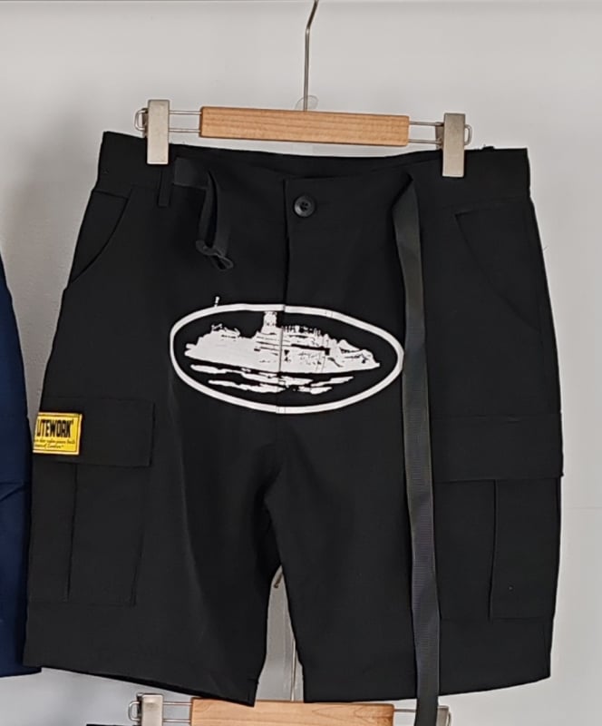 Shorturi cargo cu imprimeu cruise, stil American retro, cu mai multe buzunare, croială lejeră pentru bărbați