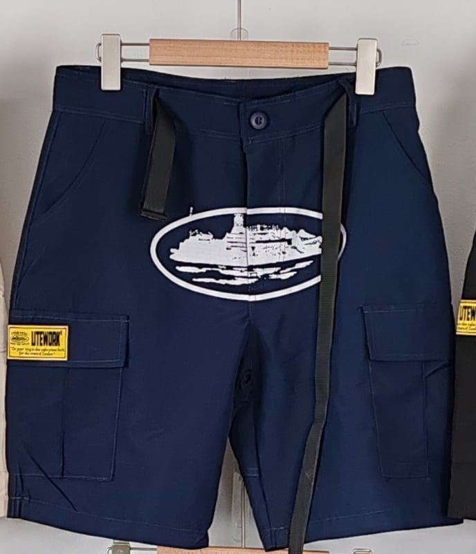 Shorturi cargo cu imprimeu cruise, stil American retro, cu mai multe buzunare, croială lejeră pentru bărbați