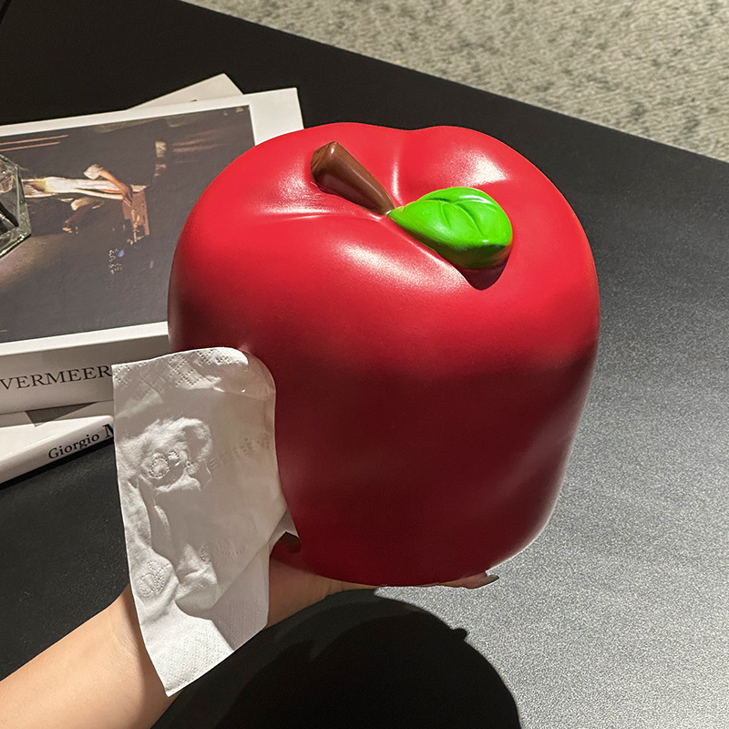 Kutija za maramice s dizajnom jabuke za dom i dnevni boravak, kreativna stolna držač maramica, elegantan dekorativni komad za pohranu