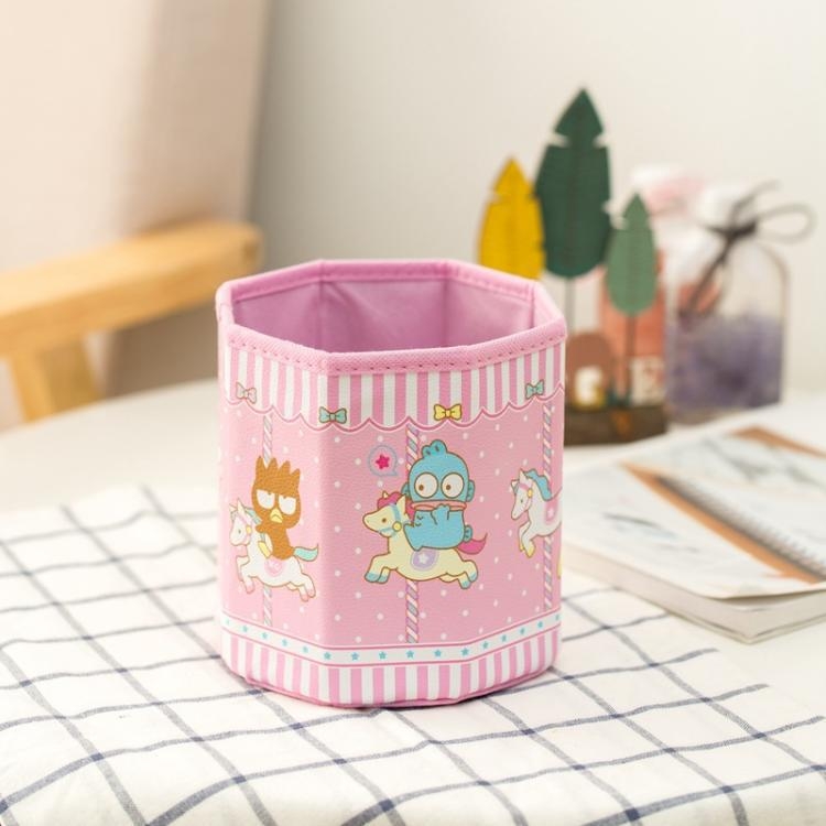 PU kutija za stolnu pohranu s romboidnim oblikom, sklopiva cijev za organiziranje kozmetike – motiv Melody i Kuromi, za četke za šminku i olovke za obrve.
