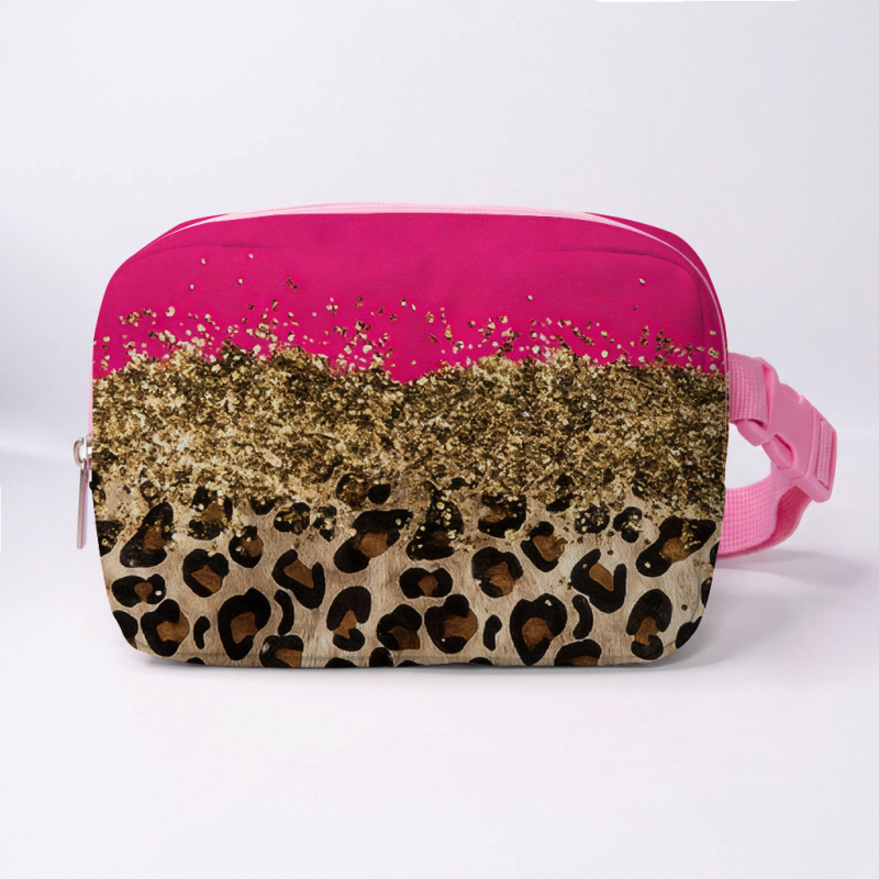 Dámska taška na prsia a pás s leopardím vzorom, na beh a outdoor