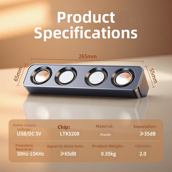 Boxe pentru calculator, alimentare USB, sistem multimedia stereo 2.0