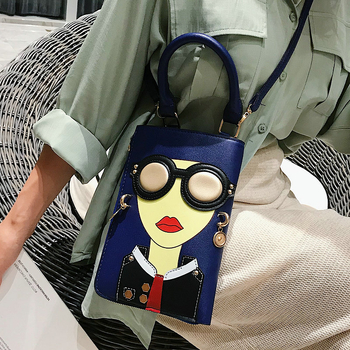 2024 nova korejska moda: torbica s karikaturalnim licem ljepotice, mala torbica za telefon preko ramena ili crossbody