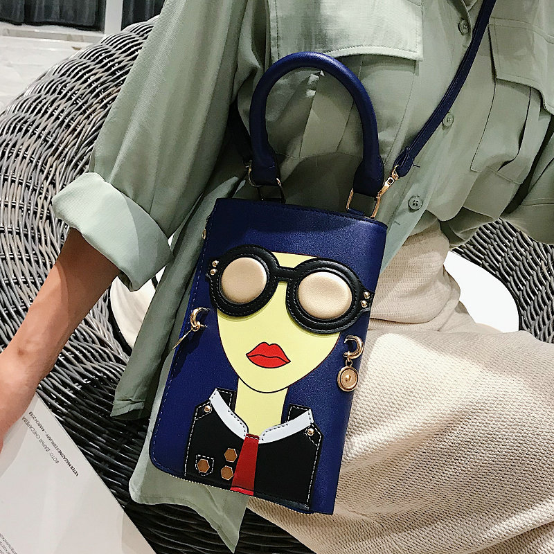 2024 nova korejska moda: torbica s karikaturalnim licem ljepotice, mala torbica za telefon preko ramena ili crossbody