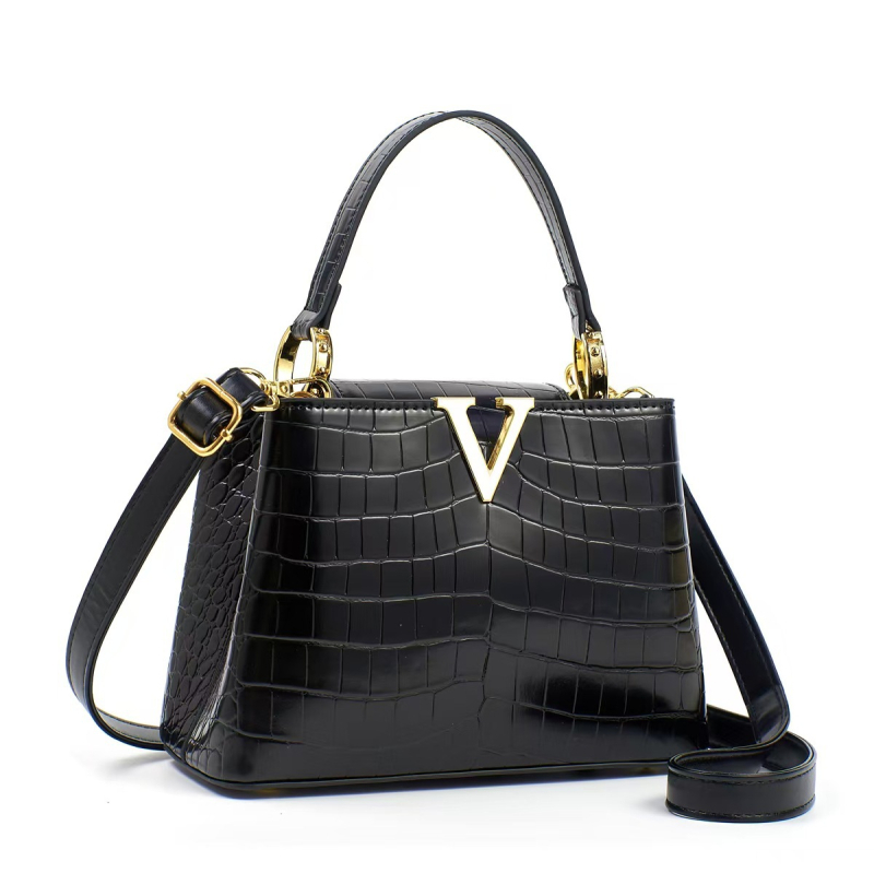 Torbica u korejskom stilu s uzorkom krokodila, jednobojna, velika kapaciteta, crossbody torba za svakodnevnu uporabu