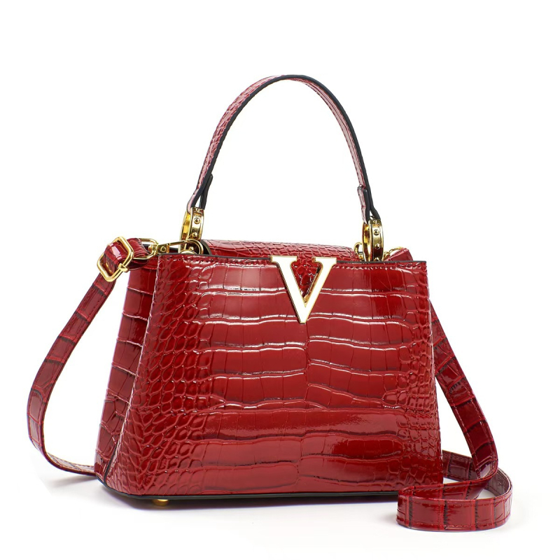 Torbica u korejskom stilu s uzorkom krokodila, jednobojna, velika kapaciteta, crossbody torba za svakodnevnu uporabu