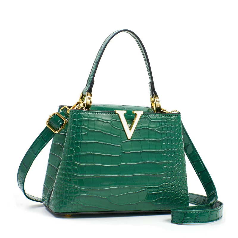 Torbica u korejskom stilu s uzorkom krokodila, jednobojna, velika kapaciteta, crossbody torba za svakodnevnu uporabu