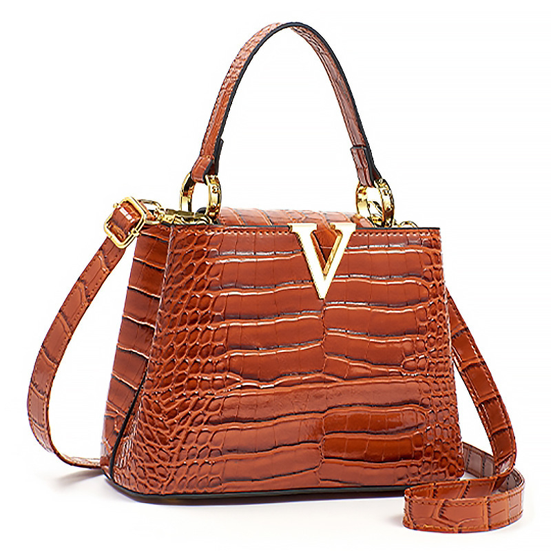 Torbica u korejskom stilu s uzorkom krokodila, jednobojna, velika kapaciteta, crossbody torba za svakodnevnu uporabu