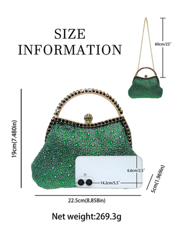 Nova luksuzna večernja torbica s blistavim završetkom, torbica za djeveruše i svadbena clutch s crossbody remenom