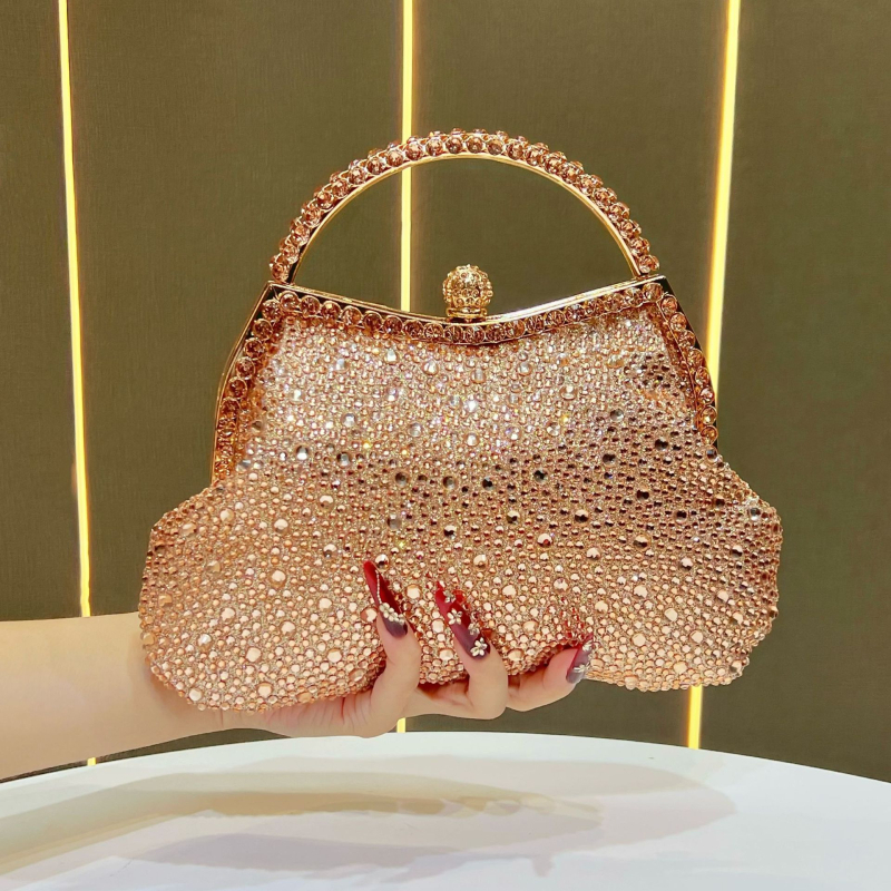 Nova luksuzna večernja torbica s blistavim završetkom, torbica za djeveruše i svadbena clutch s crossbody remenom