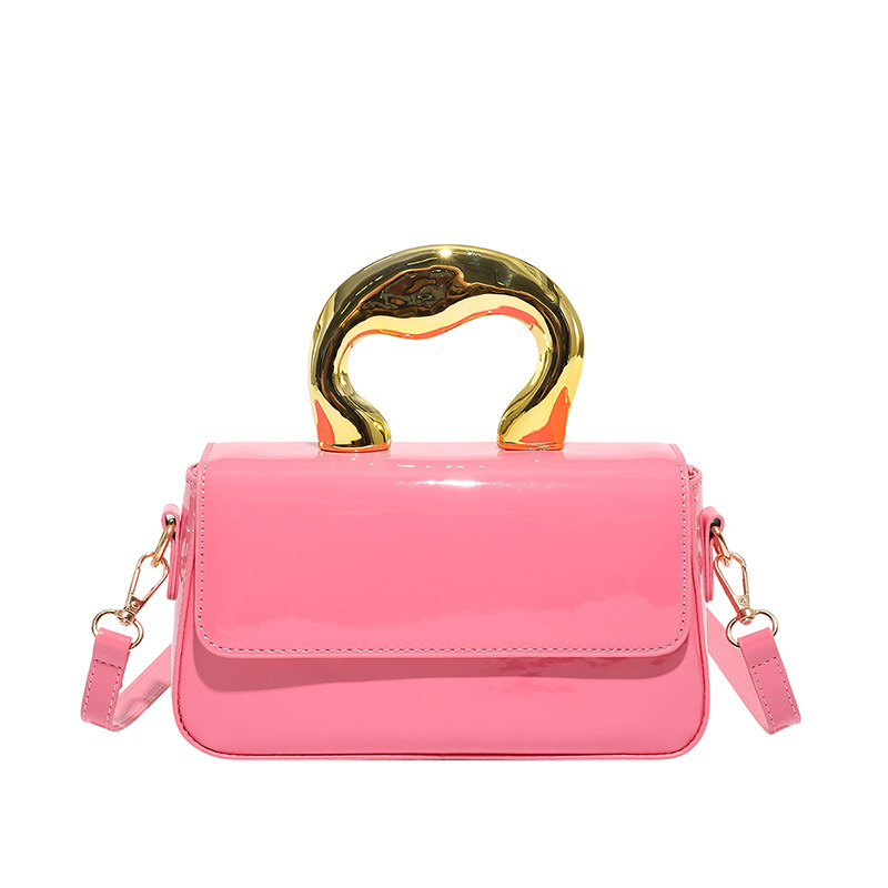 Ženska večernja torba, mala crossbody torba s metalnim dizajnom, 2026 trend, mini kvadratnog oblika