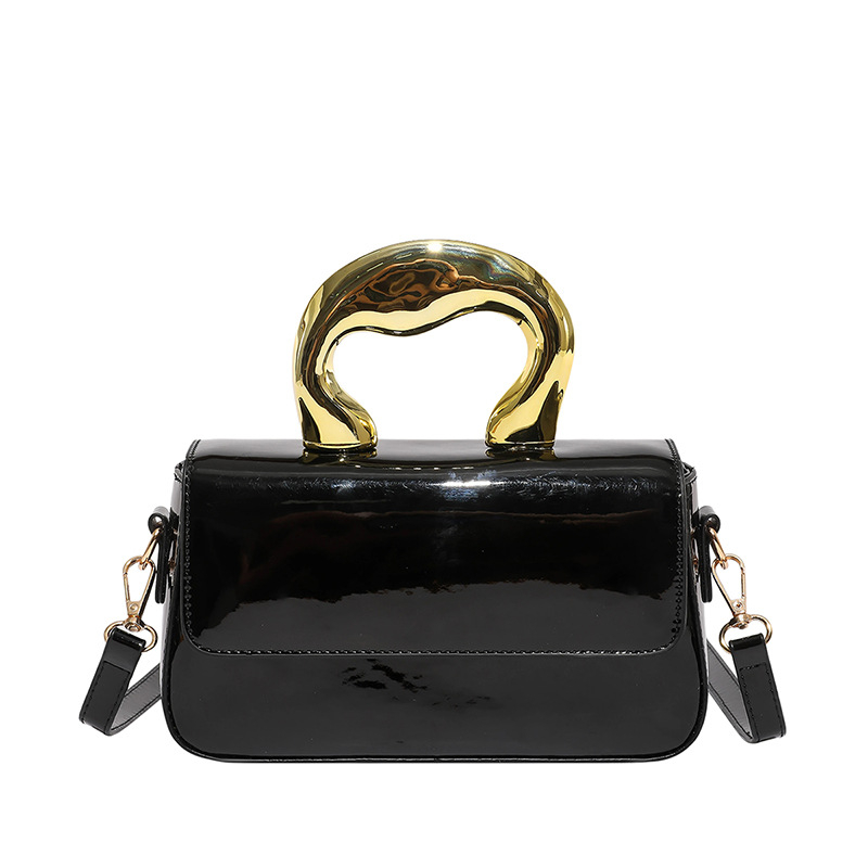 Ženska večernja torba, mala crossbody torba s metalnim dizajnom, 2026 trend, mini kvadratnog oblika