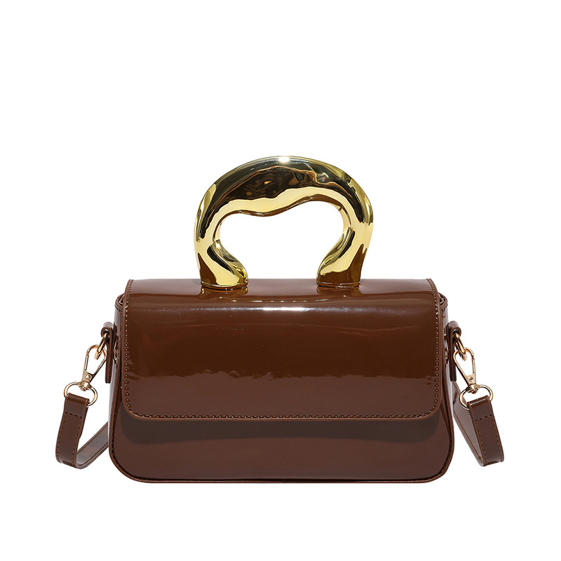 Ženska večernja torba, mala crossbody torba s metalnim dizajnom, 2026 trend, mini kvadratnog oblika