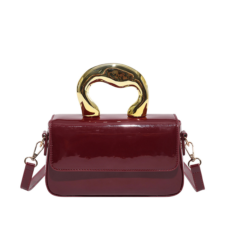 Ženska večernja torba, mala crossbody torba s metalnim dizajnom, 2026 trend, mini kvadratnog oblika