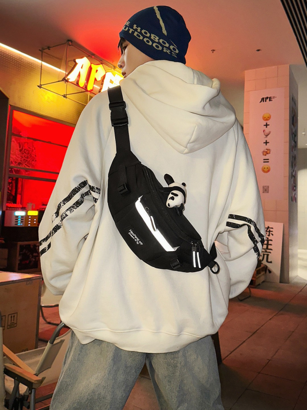 Pánska crossbody taška – praktická pá­sová taška, japonského štýlu, univerzálna pre študentov a cyklistov