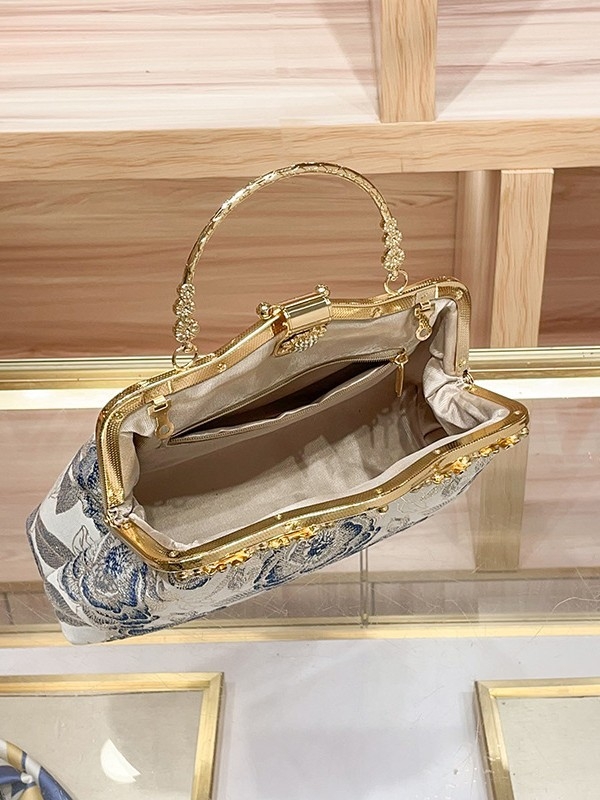 Torba Cheongsam u kineskom stilu – večernja clutch od svile, lanac s dijamantima, za rame ili crossbody