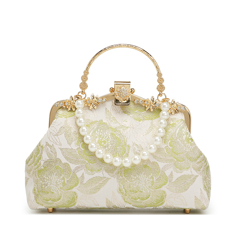 Torba Cheongsam u kineskom stilu – večernja clutch od svile, lanac s dijamantima, za rame ili crossbody