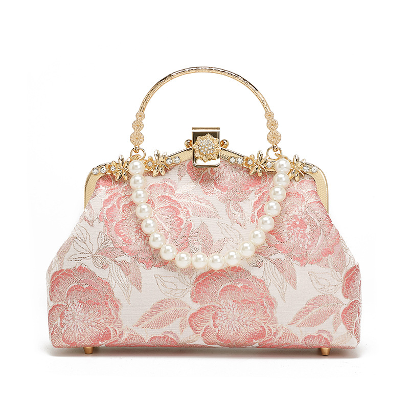 Torba Cheongsam u kineskom stilu – večernja clutch od svile, lanac s dijamantima, za rame ili crossbody