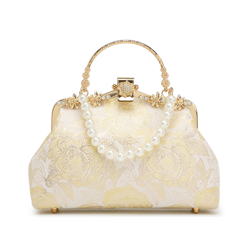 Torba Cheongsam u kineskom stilu – večernja clutch od svile, lanac s dijamantima, za rame ili crossbody