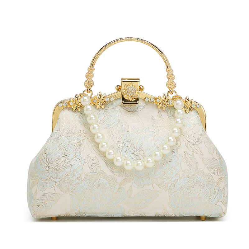Torba Cheongsam u kineskom stilu – večernja clutch od svile, lanac s dijamantima, za rame ili crossbody