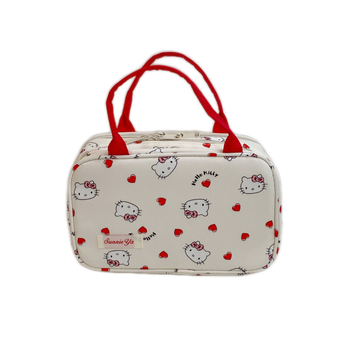 Hello Kitty putna torba za putovanje za prtljagu, dvostruko složena organizator s velikim odjeljcima za kozmetiku i higijenske potrepštine, prijenosni